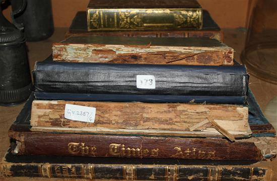 Collection of leather bound atlases